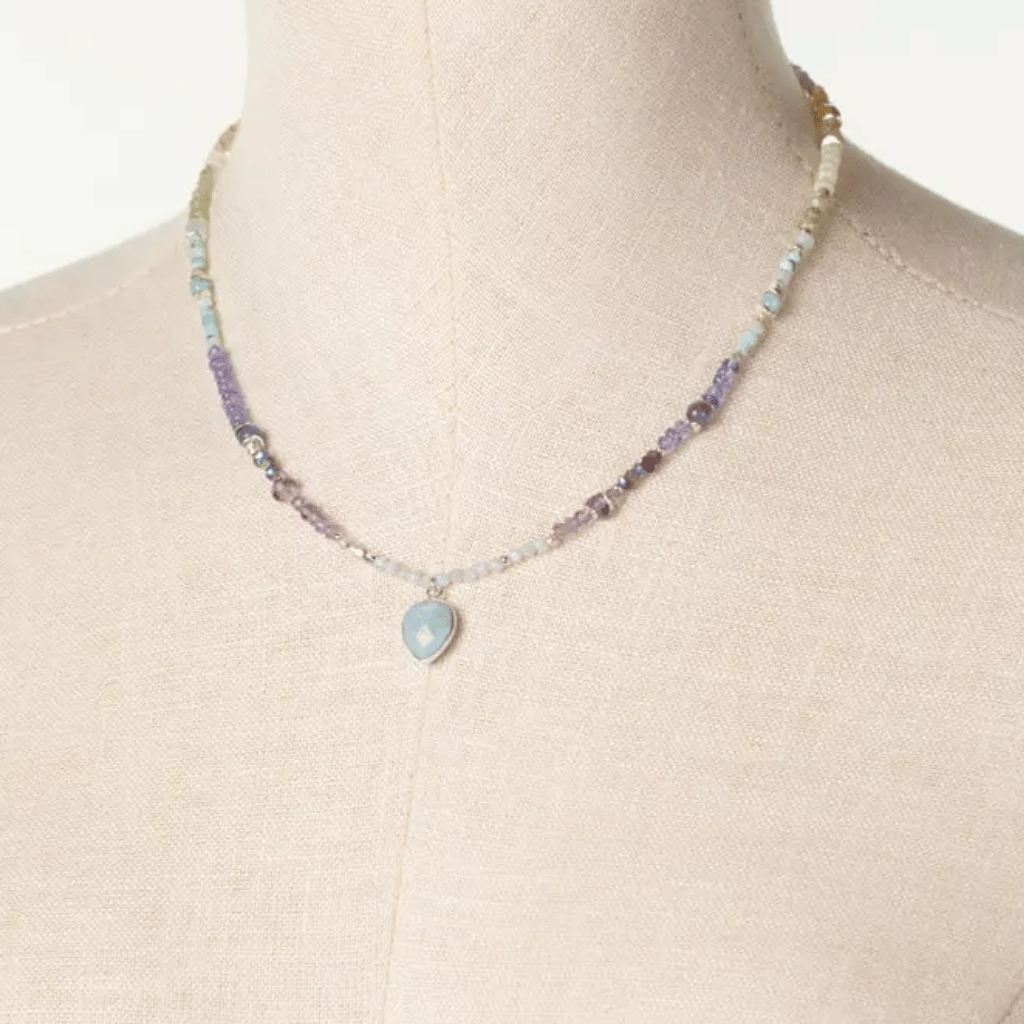 Sanctuary Blue Opal, Amethyst, and Citrine Necklace