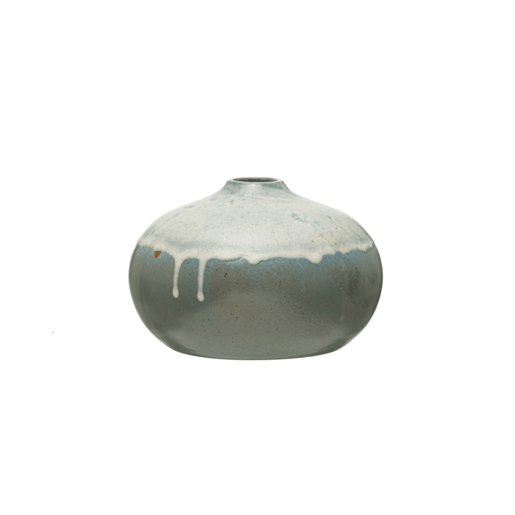 Grey & Cream Stoneware Vase