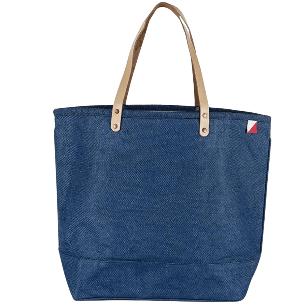 Blue Jute Tote Bag
