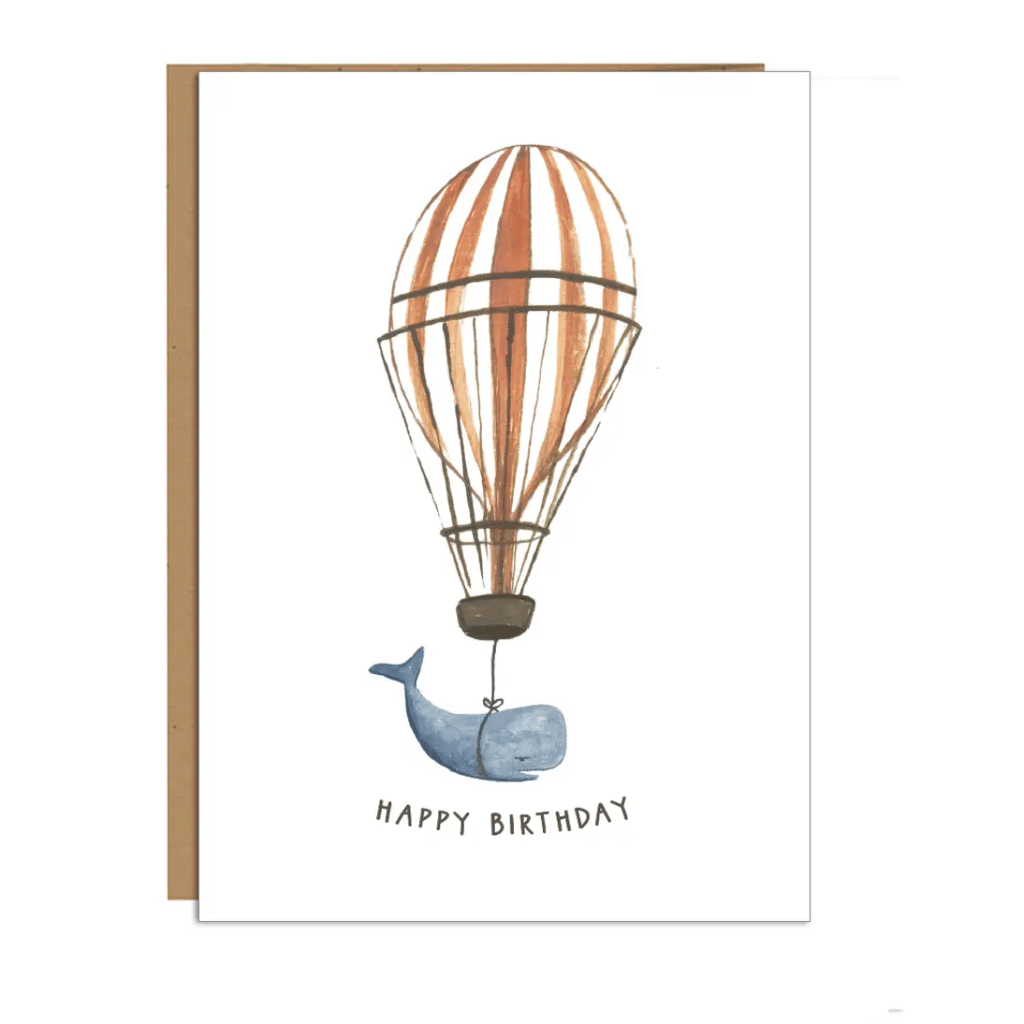 Whale Balloon Birthday Mini Greeting Card Set