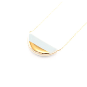 Large Half Pebble Necklace | Blue/Gold