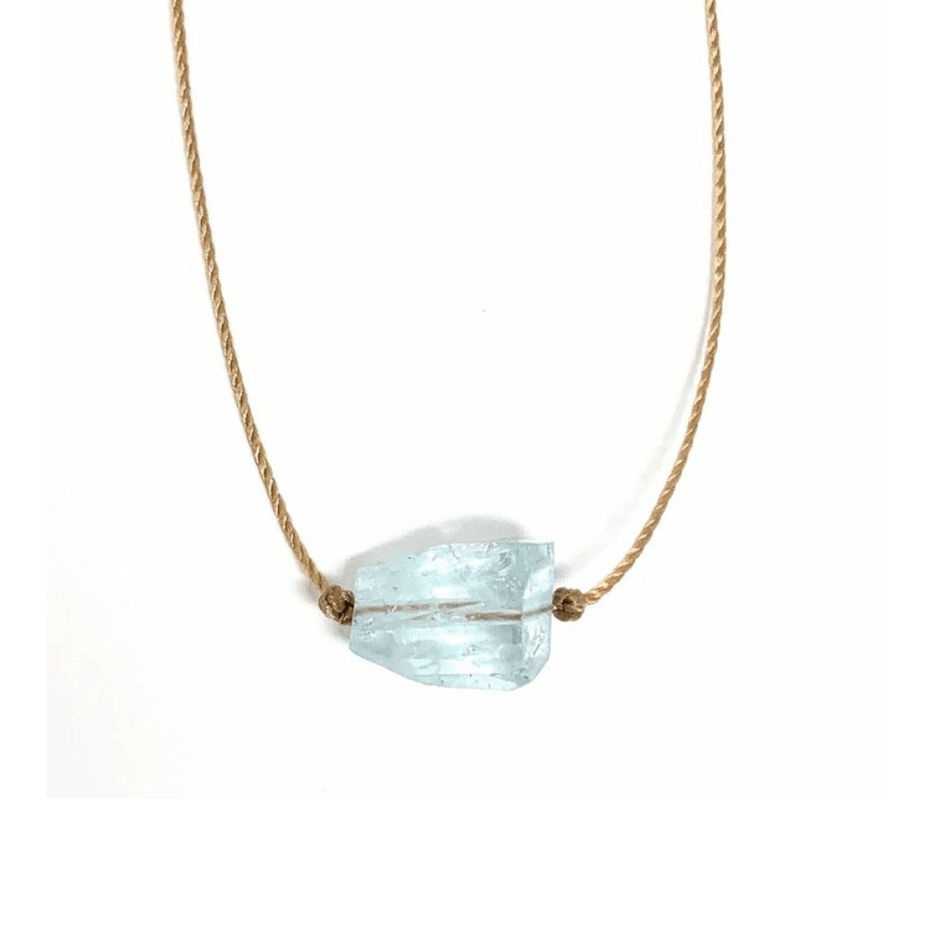 Aquamarine Freeform Gemstone Necklace