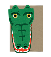 Crocodile Die Cut Card