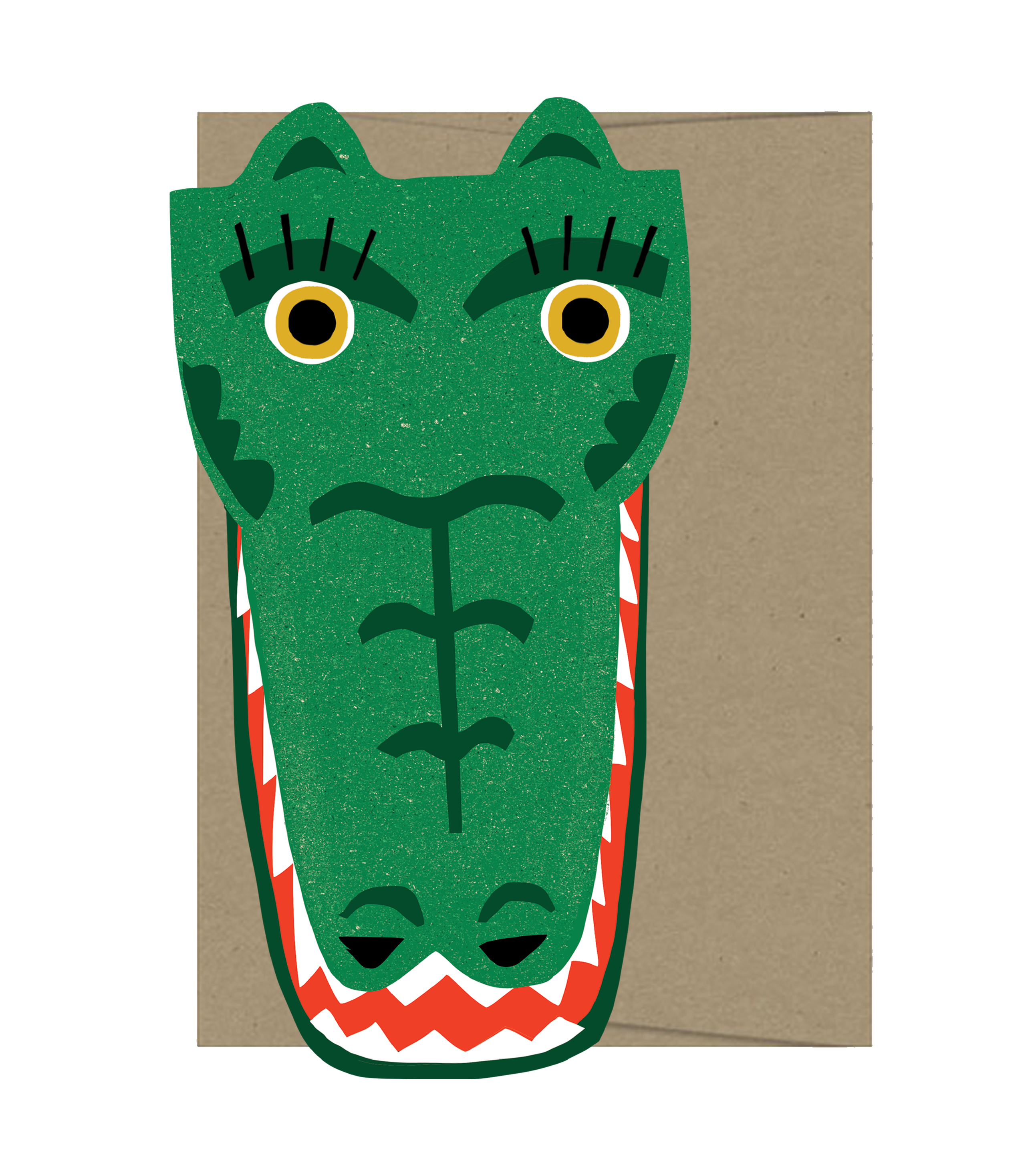 Crocodile Die Cut Card