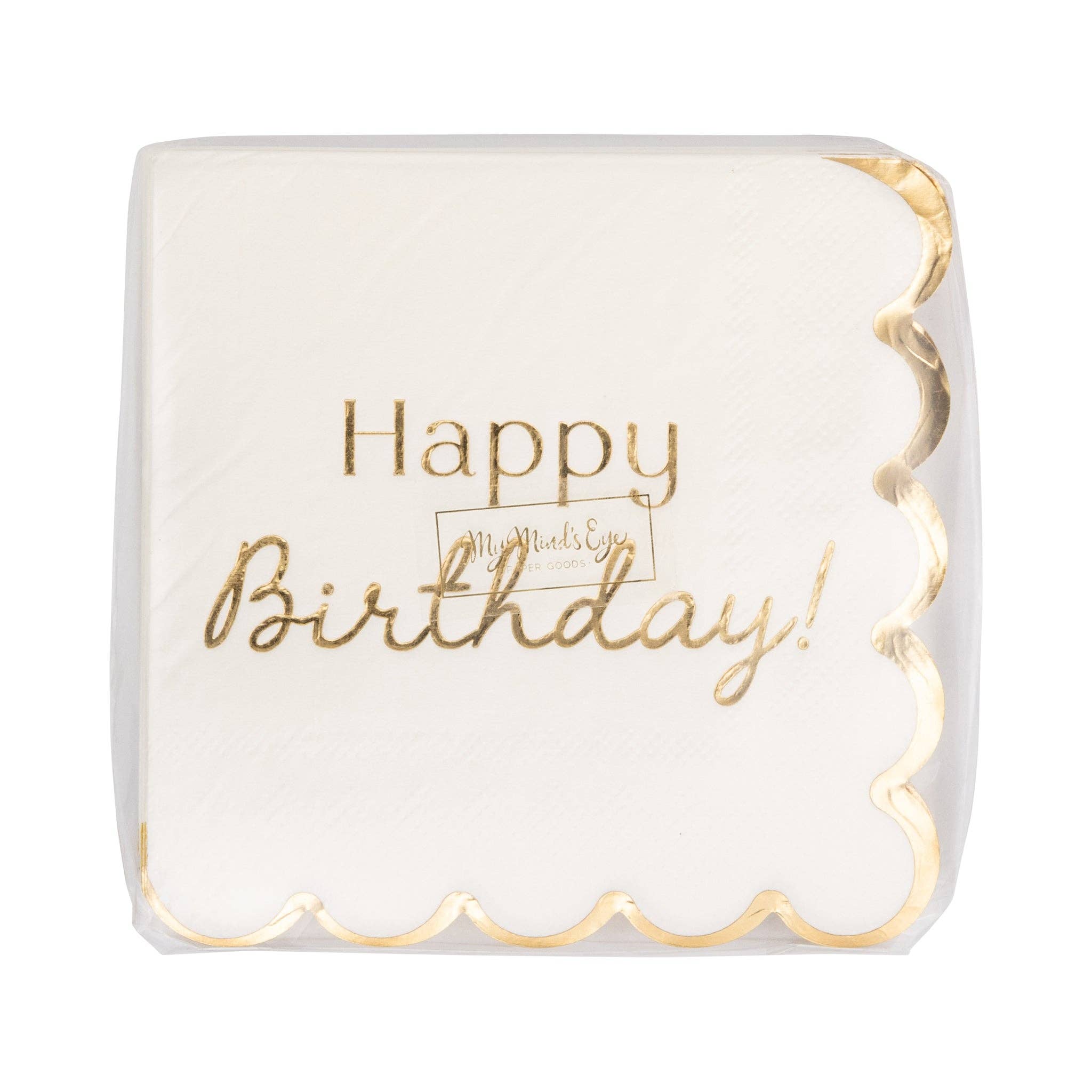 Gold Foil Birthday Cocktail Napkins