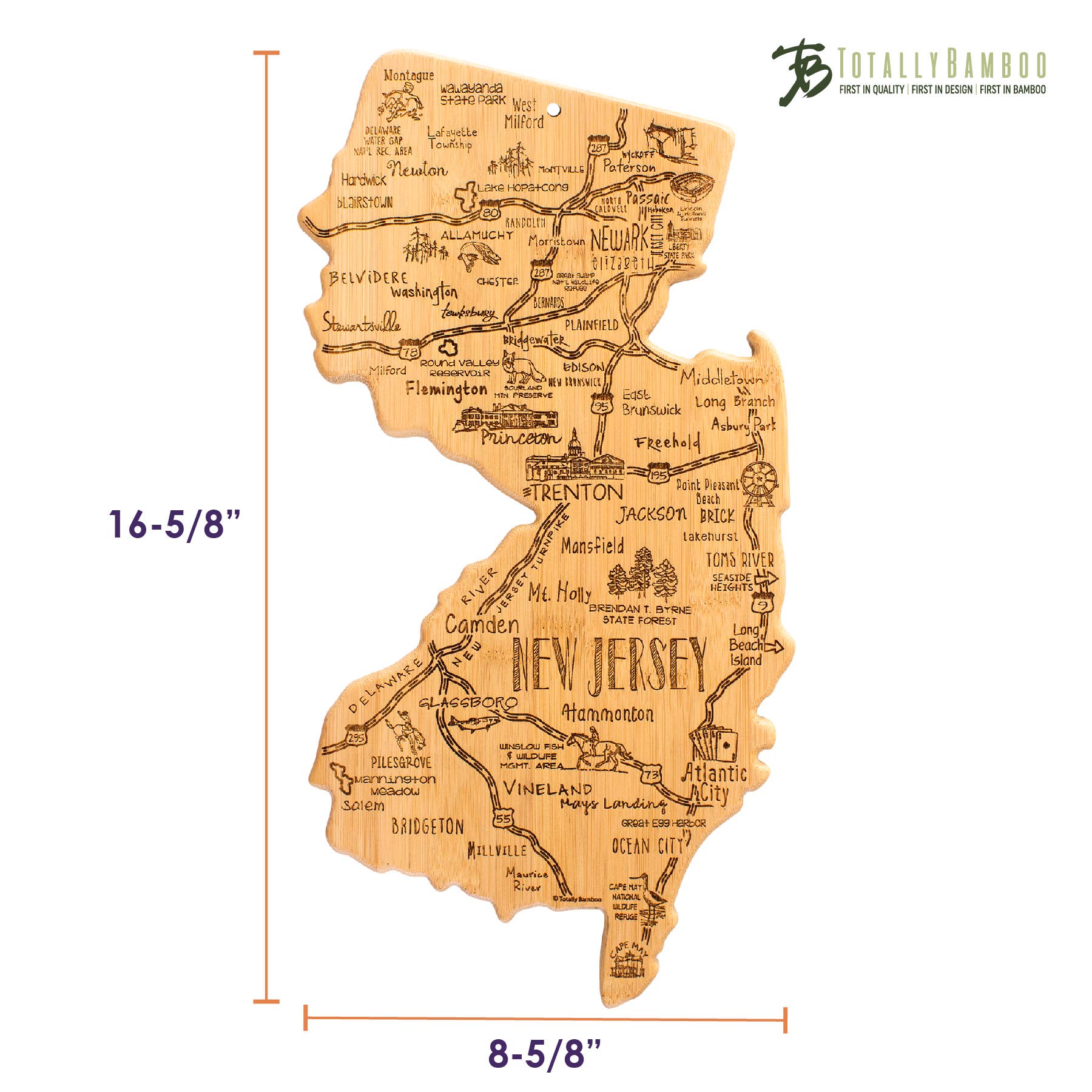 New Jersey Engraved Cutting Board