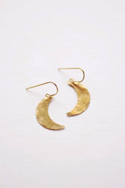 Hammered Crescent Moon Earrings