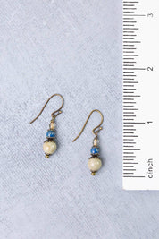 Sacred Heart Czech Glass, Jasper Simple Earrings