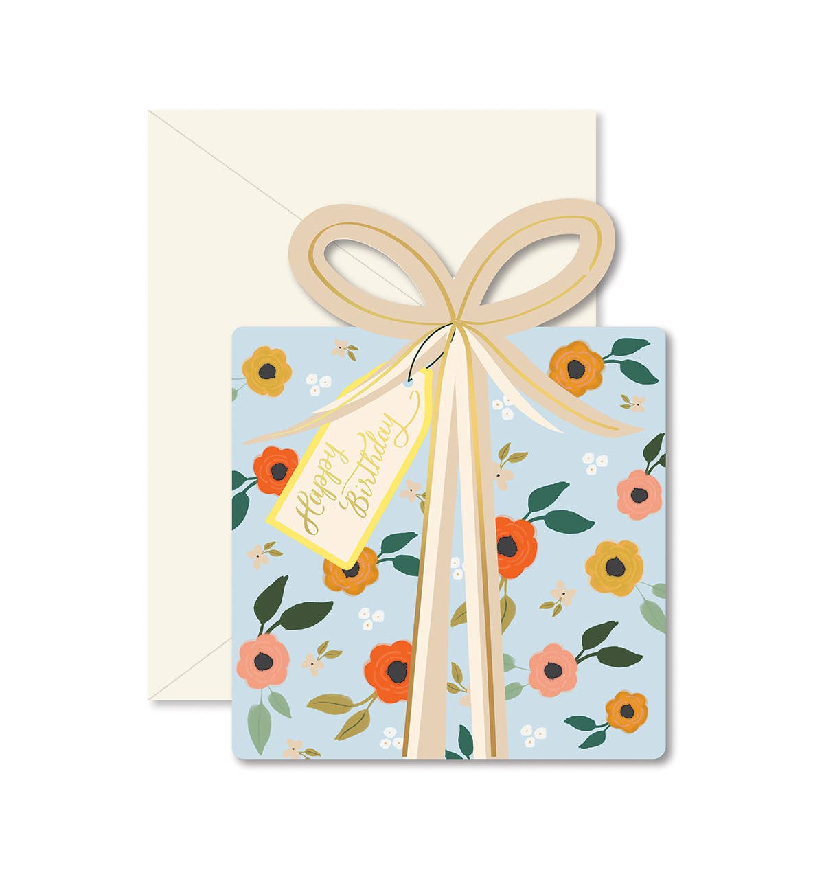 Blue Floral Birthday Gift Card