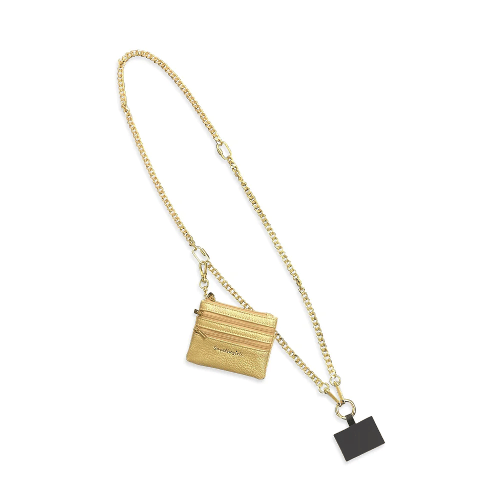 Gold Chain Zippered Clip & Go Pouch