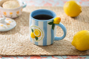 Lemon Blue Stripe Mug
