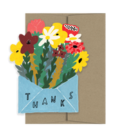 Thank You Flowers Die Cut Card