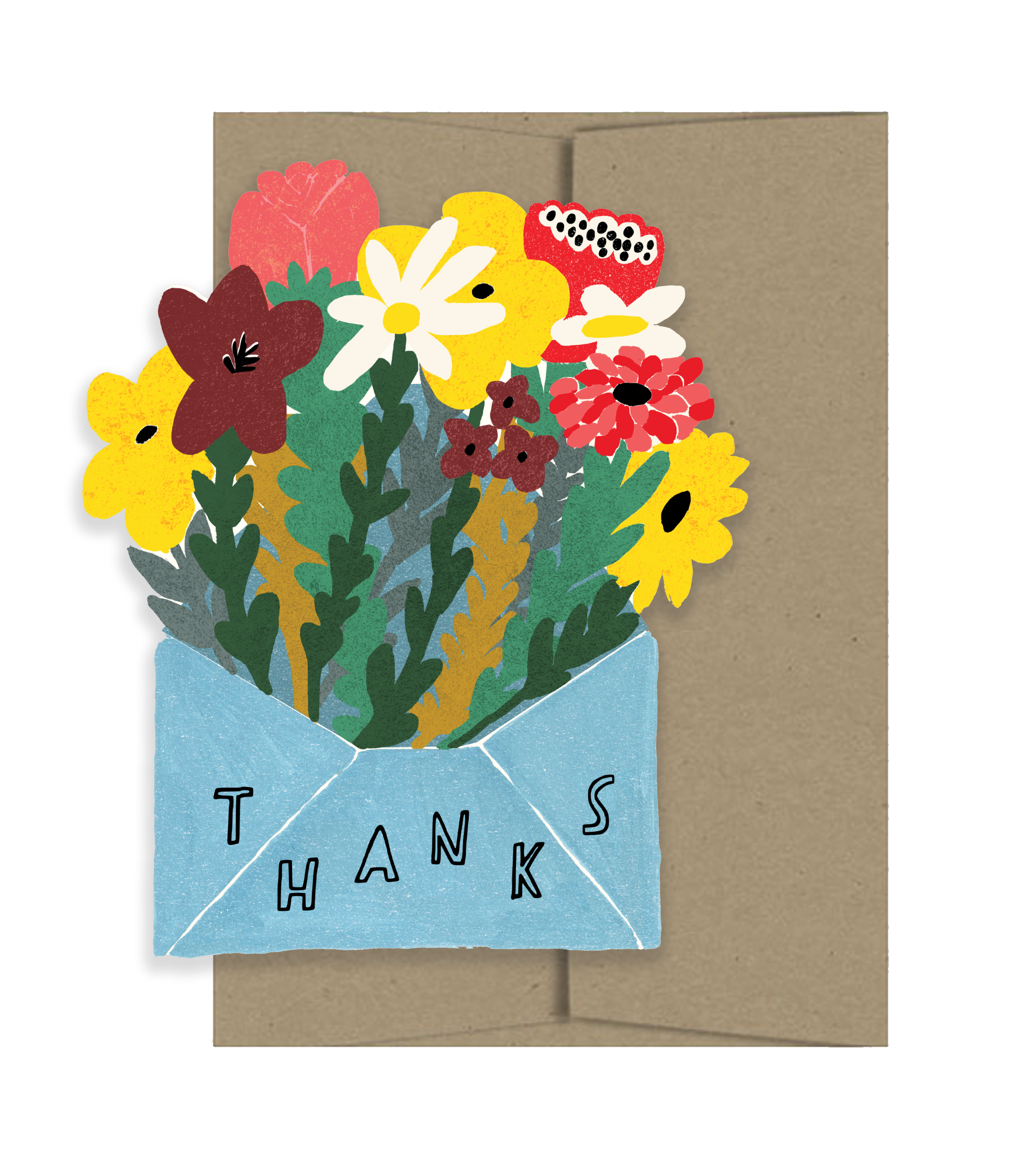 Thank You Flowers Die Cut Card