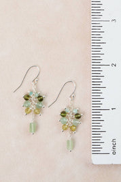 Revolution Amazonite, Gossular Garnet Cluster Earrings