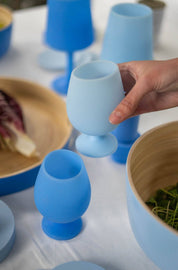 Sky + kingfisher | stemm | silicone unbreakable wine glasses