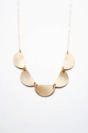 Scalloped Half Moon Necklace