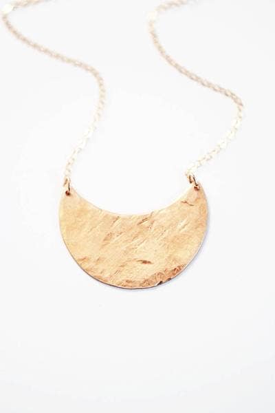 Hammered Crescent Moon Necklace