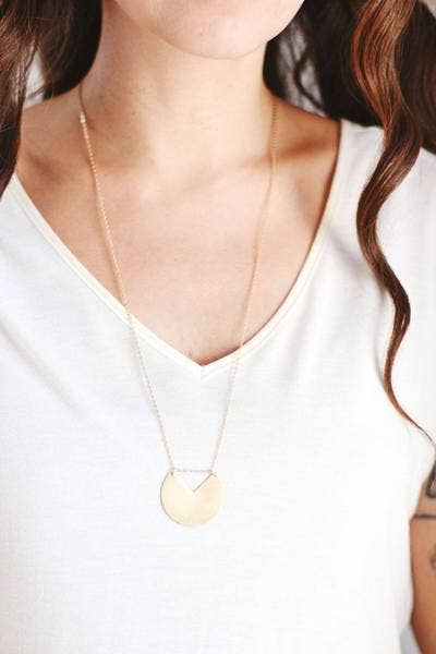 Minimalist Geometric Circle Necklace