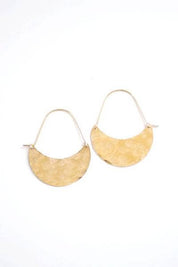 Hammered Crescent Hoop Earrings