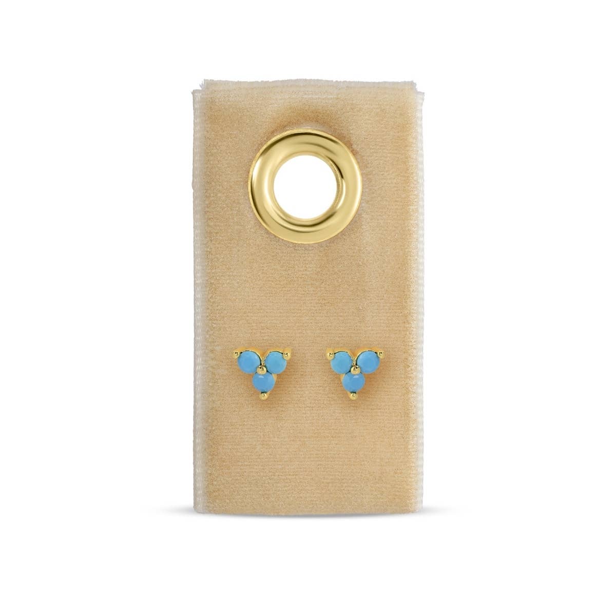 Light Blue Triple Cluster Stud Earrings
