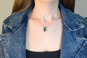 Fiona Labradorite Shield Gold Pendant Necklace