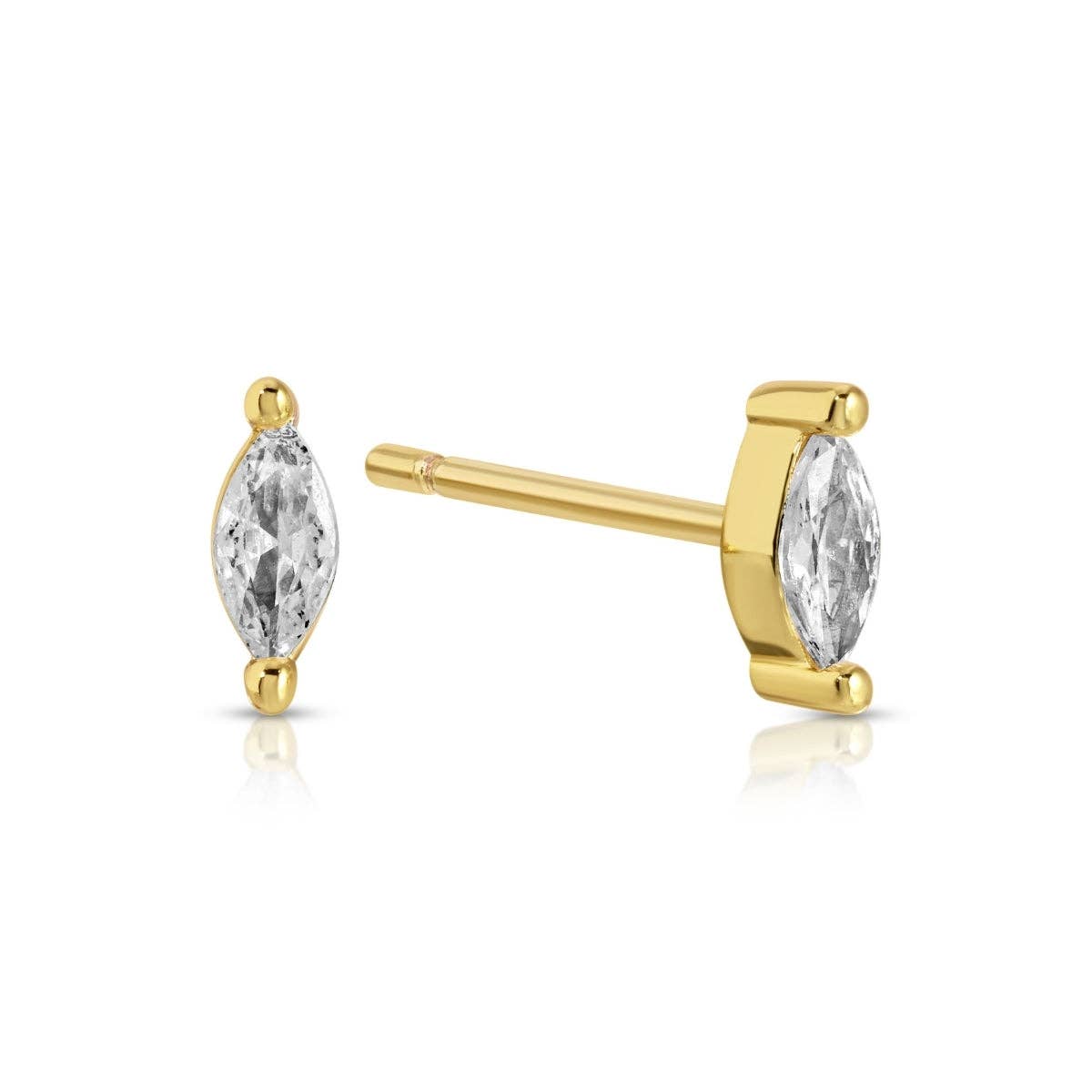 Minimalist Marquise Stud Earrings