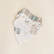 Farmhouse Tractor Muslin Bib Set
