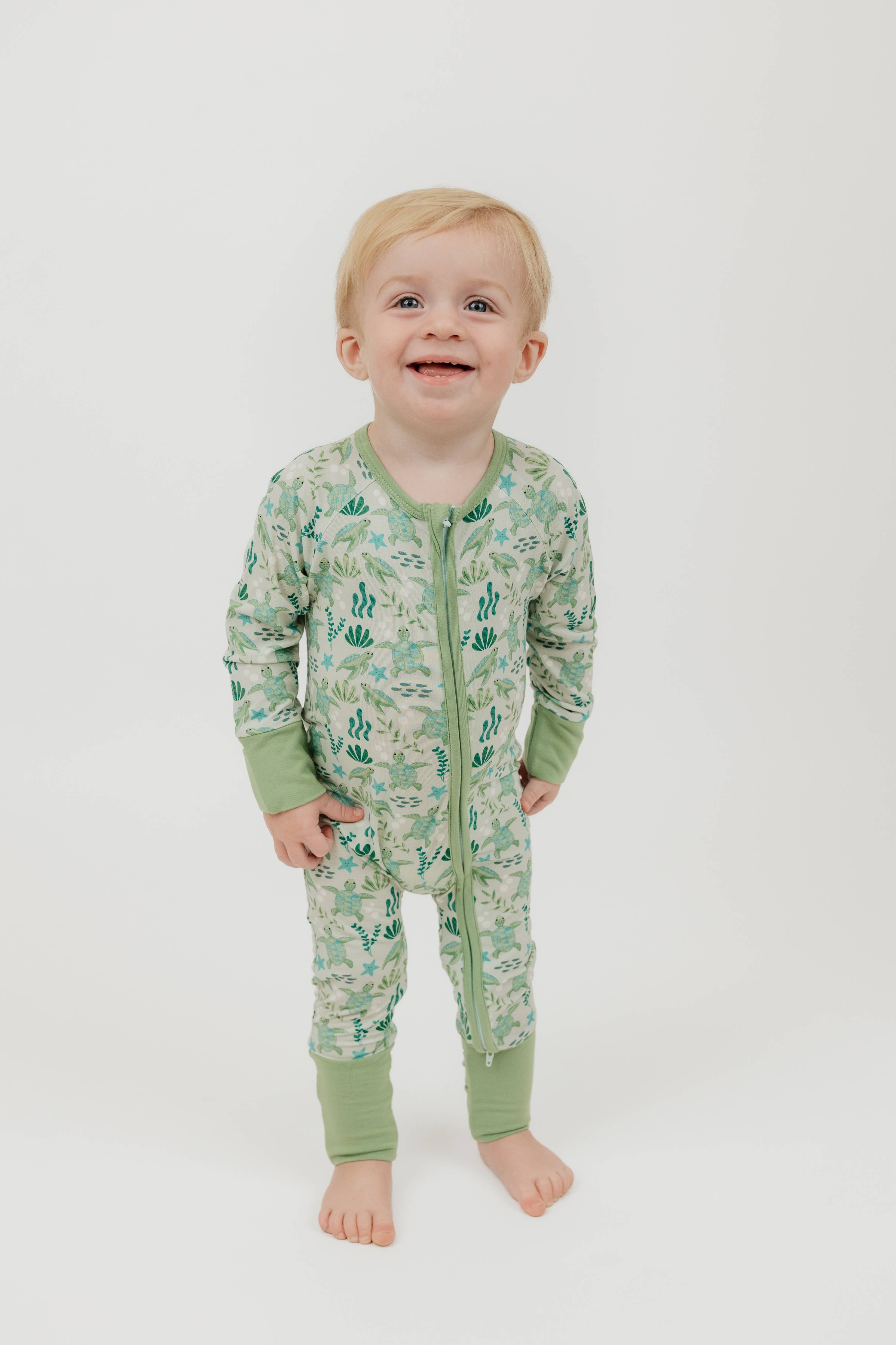 Sea Turtles Bamboo Baby Pajamas