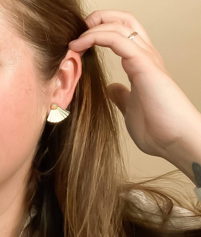 Ethiopian Opal Mini Pleat Jacket Earrings