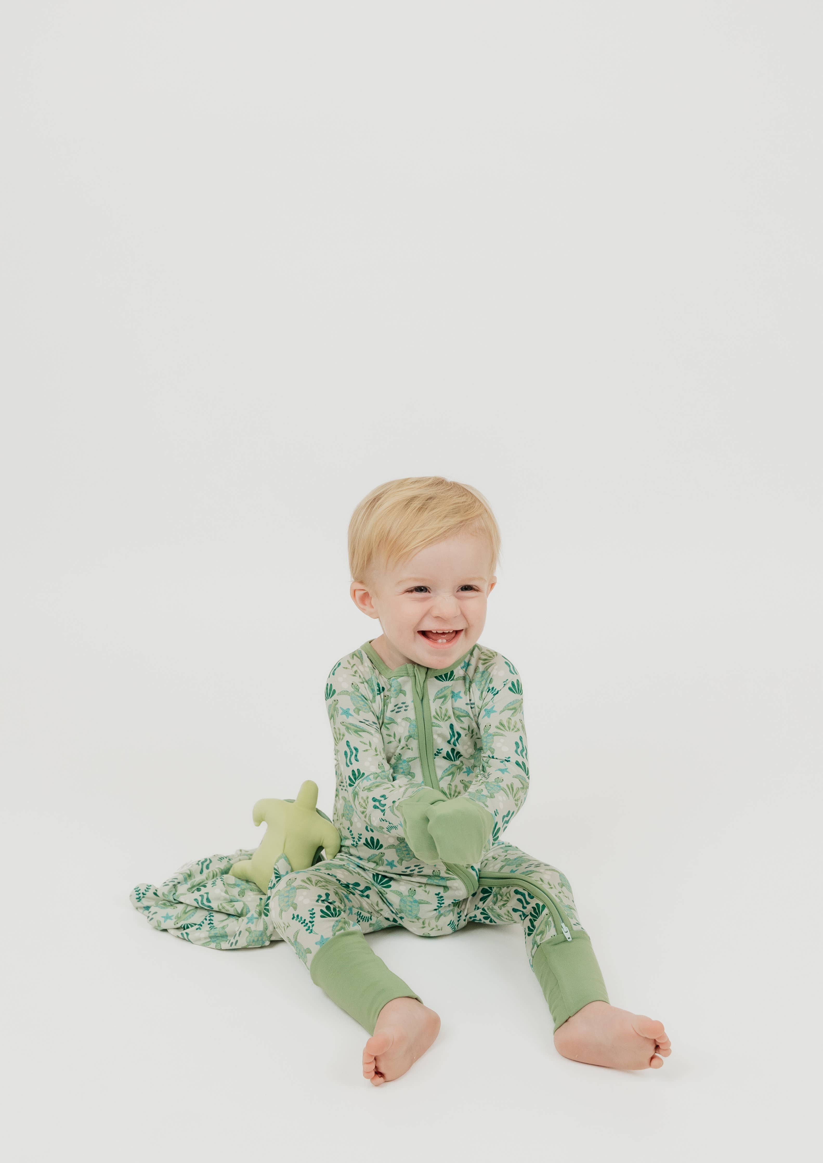Sea Turtles Bamboo Baby Pajamas