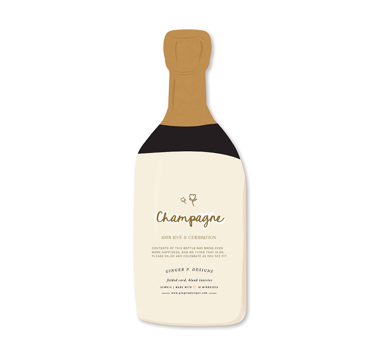Happy Couple Champagne Bottle Card