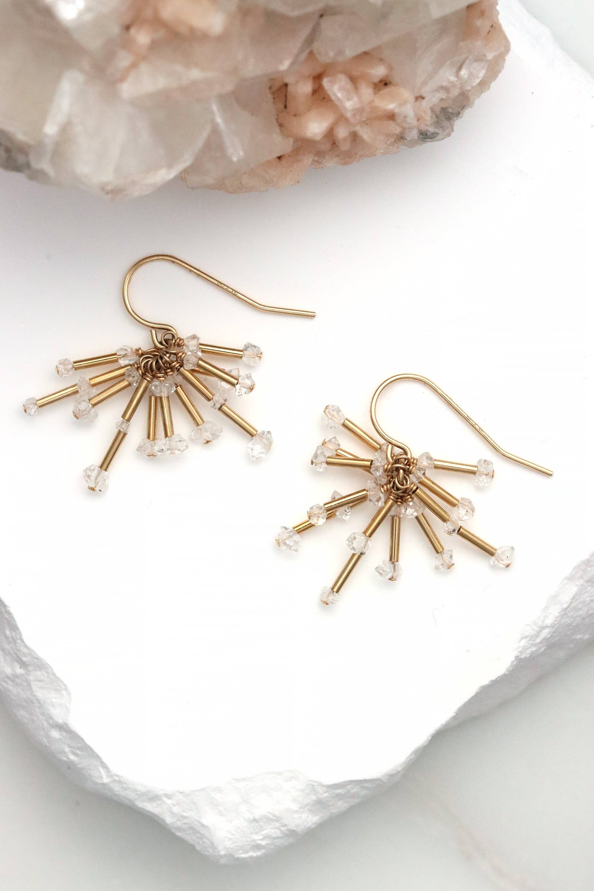 Herkimer Diamond Starburst Earrings