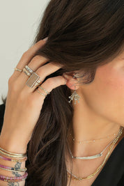 Herkimer Diamond Starburst Earrings