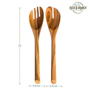 Olive Wood Salad Serving Set