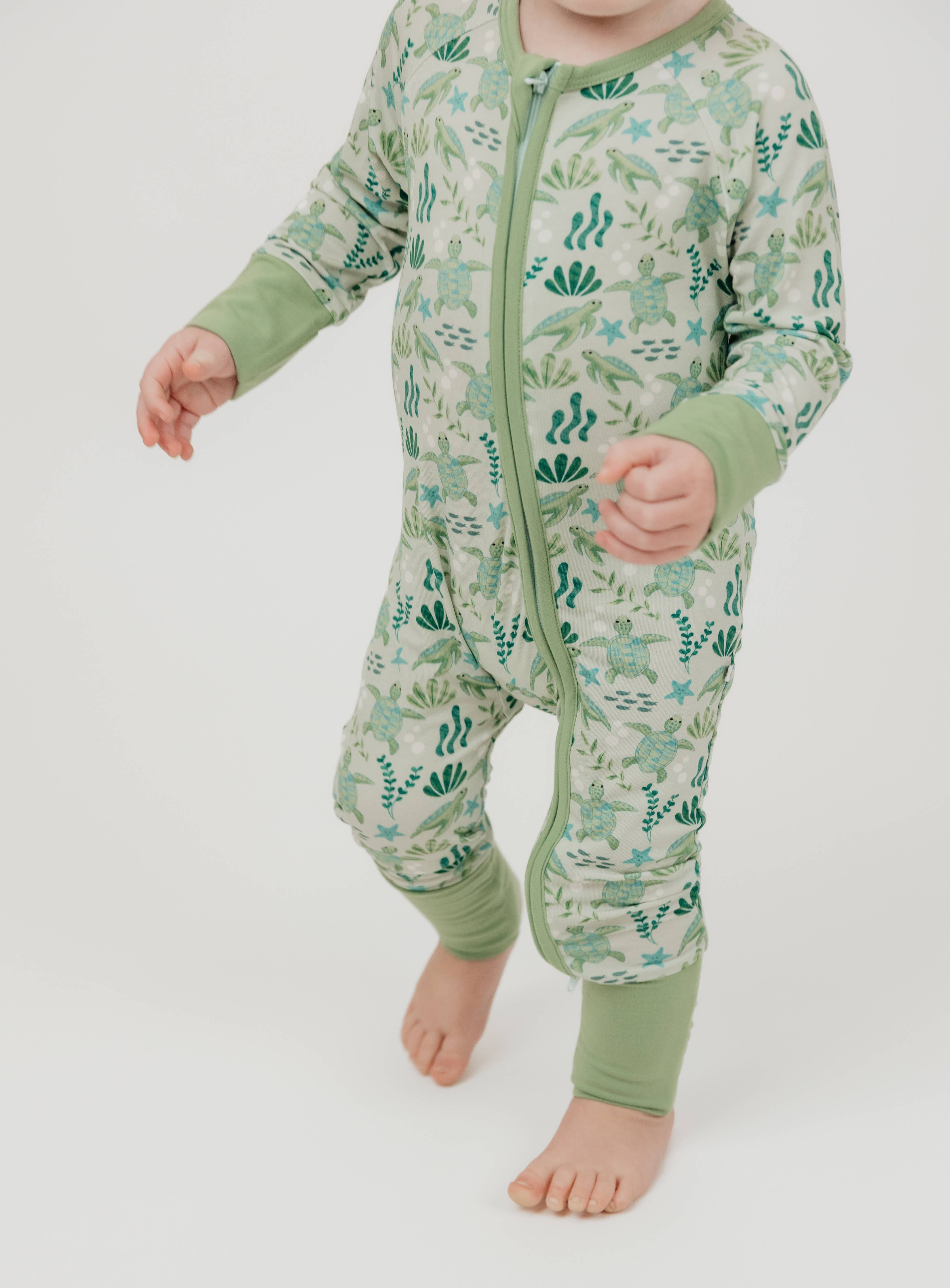Sea Turtles Bamboo Baby Pajamas