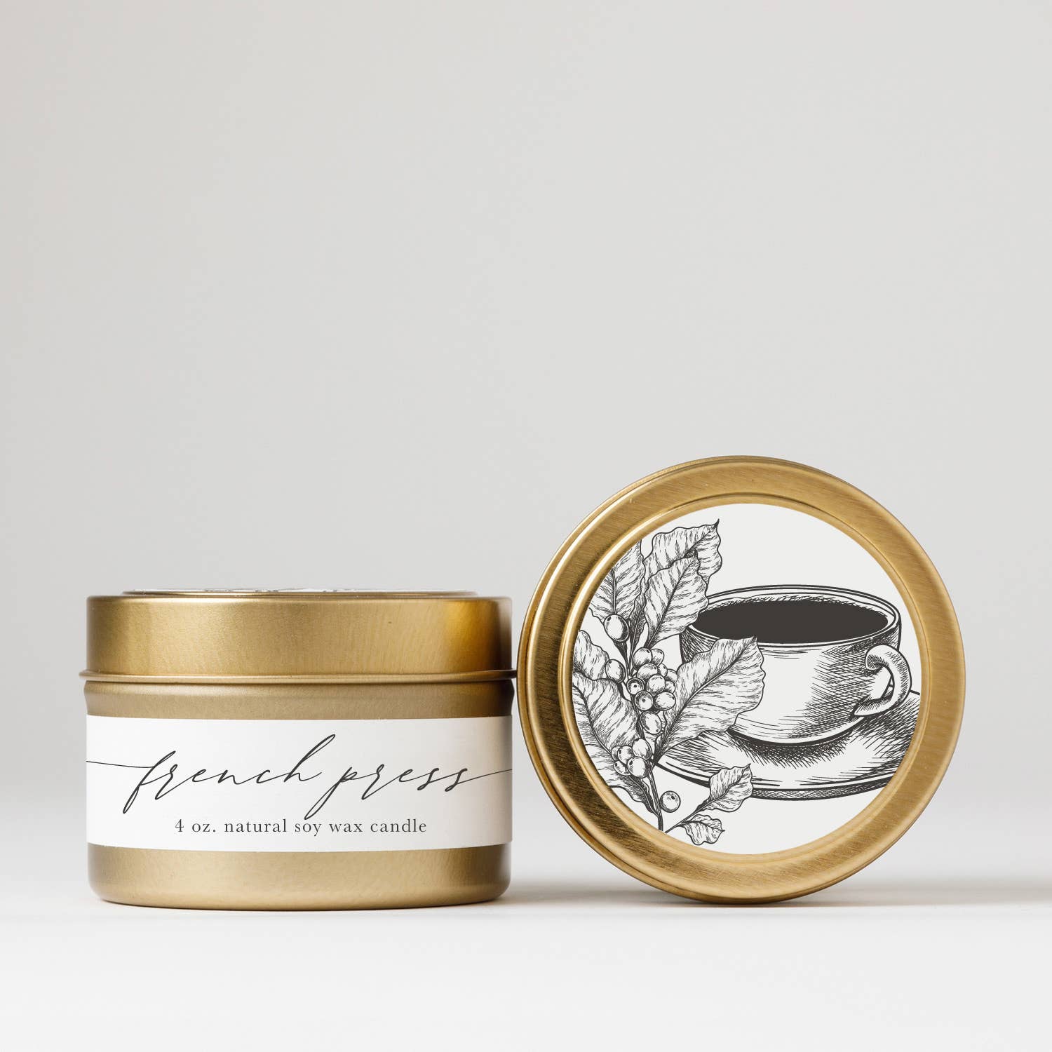French Press Tin Soy Candle