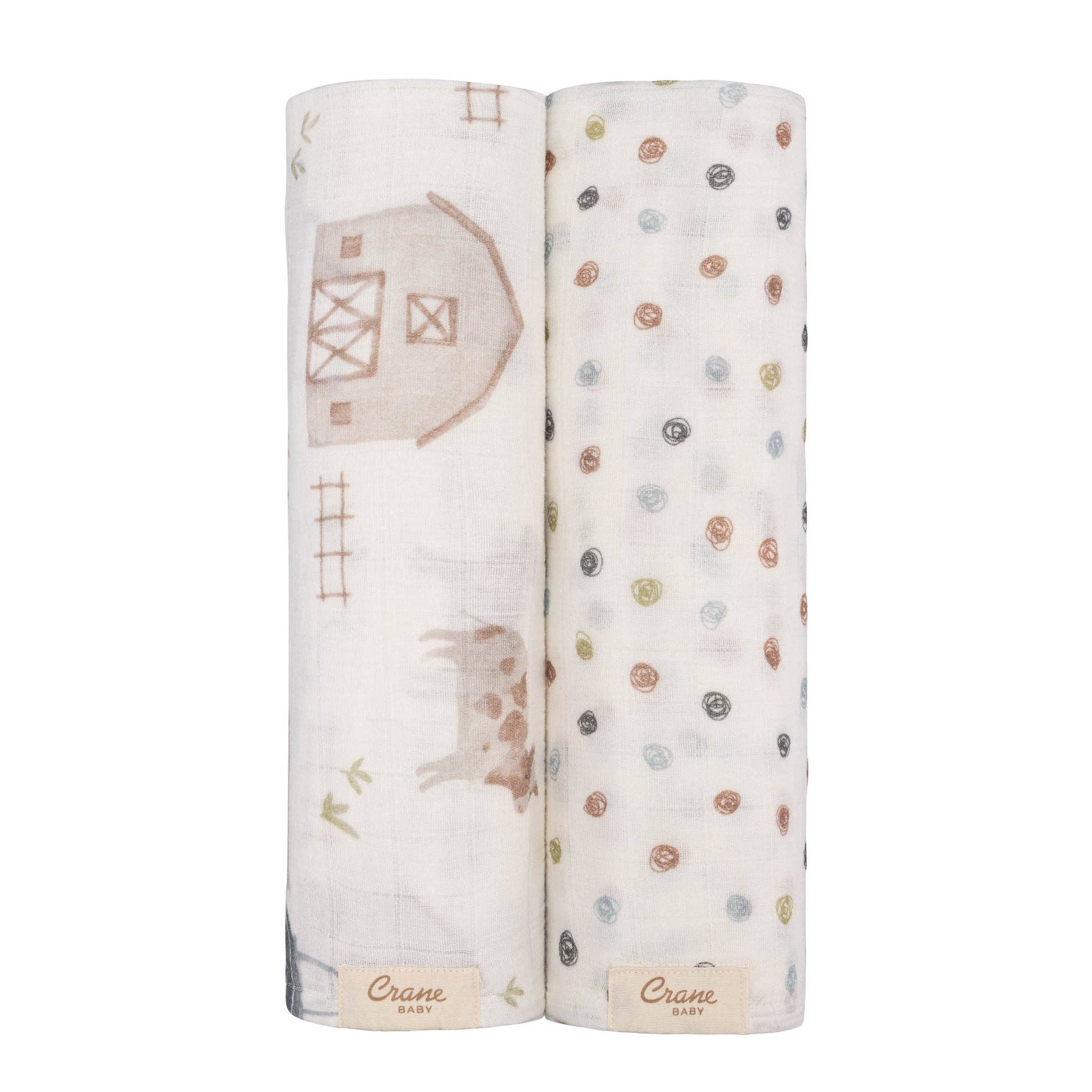 Farmhouse Tractor Muslin Swaddle Set