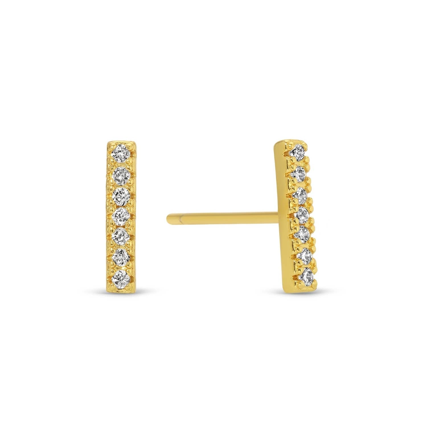 Pavé Bar Stud Earrings