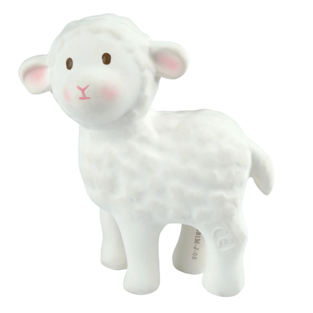 Bahbah the Lamb Organic Rubber Teether, Rattle & Bath Toy