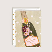 Bubbly Champagne Happy Birthday Greeting Card