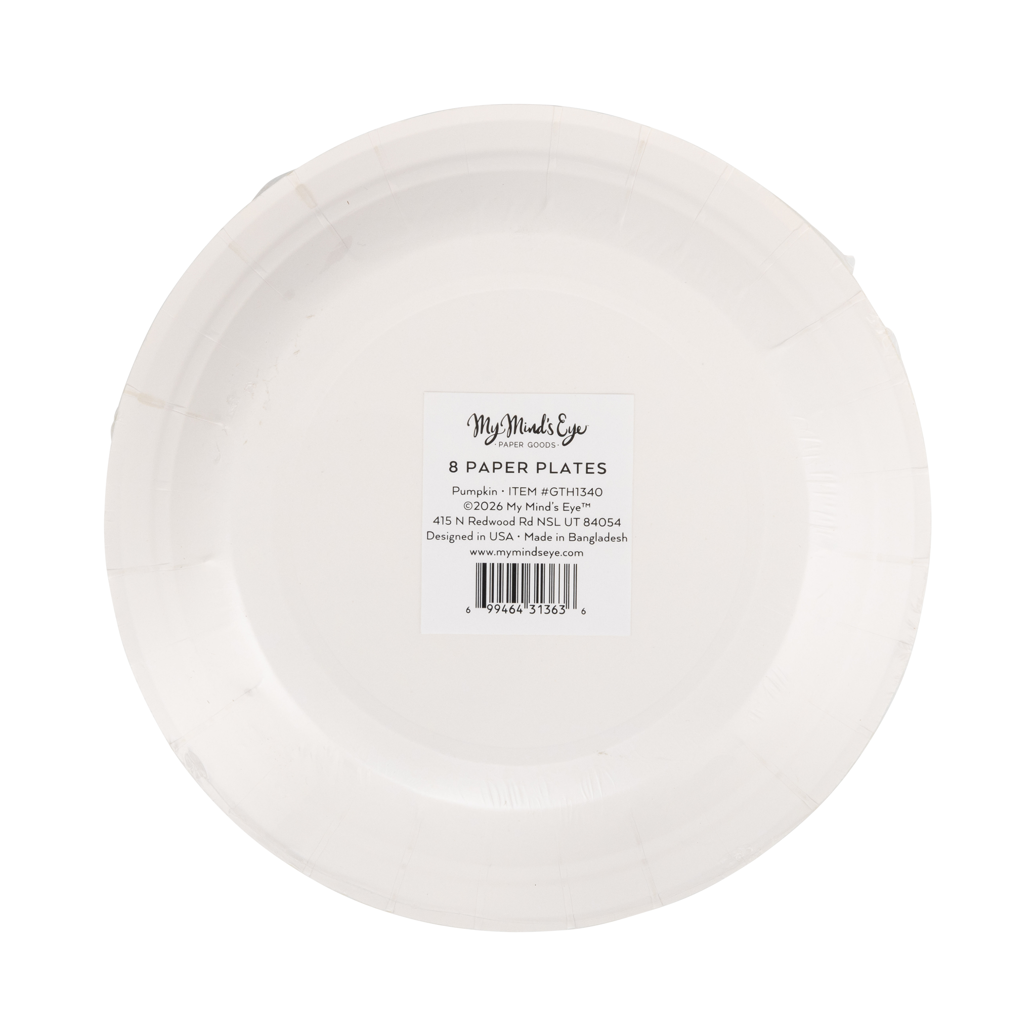 Pumpkin Line Art Paper Plates