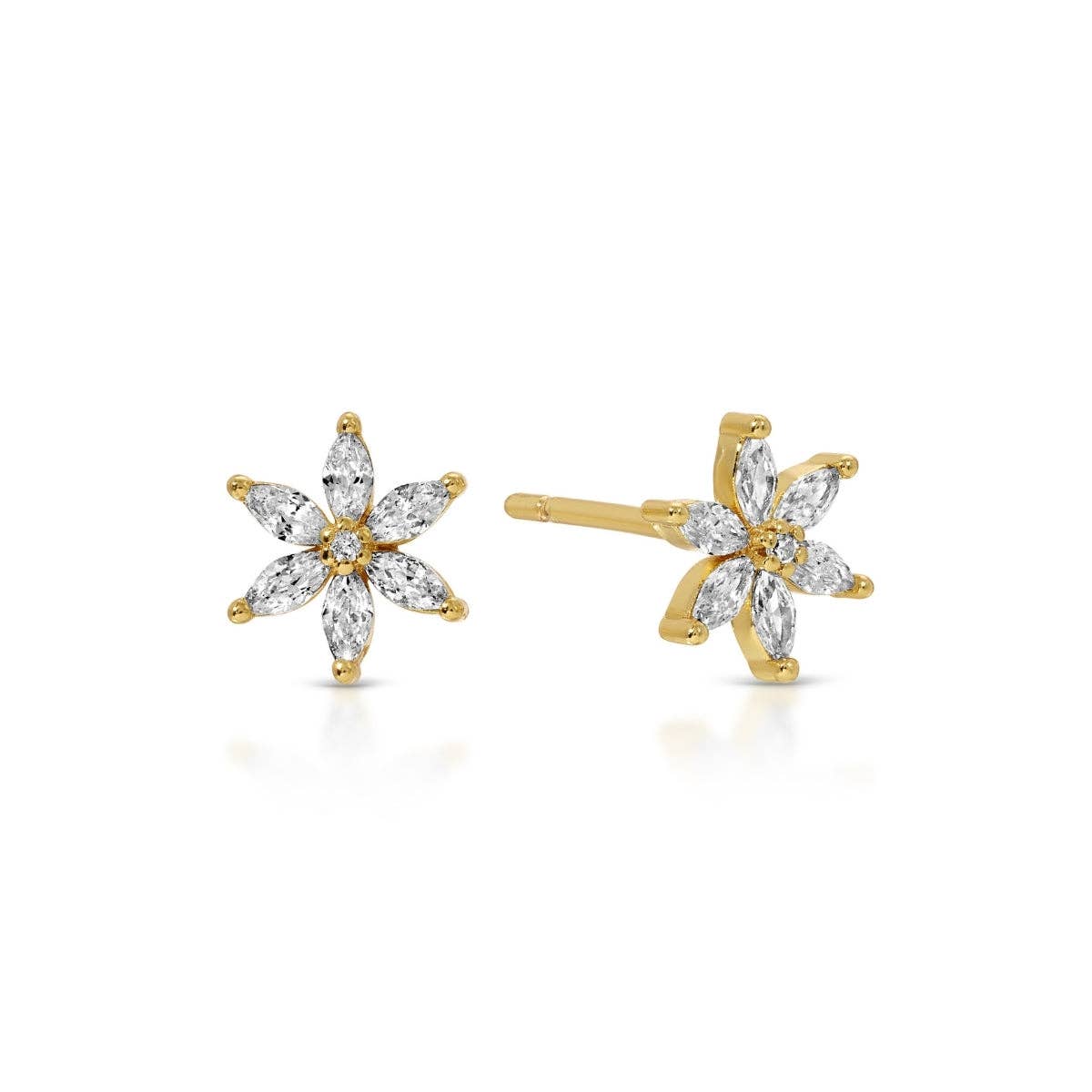 Marquise Flower Stud Earrings