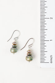Water Lily Czech Glass Simple Earrings