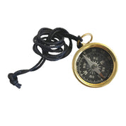Polished Brass Mini Compass Necklace