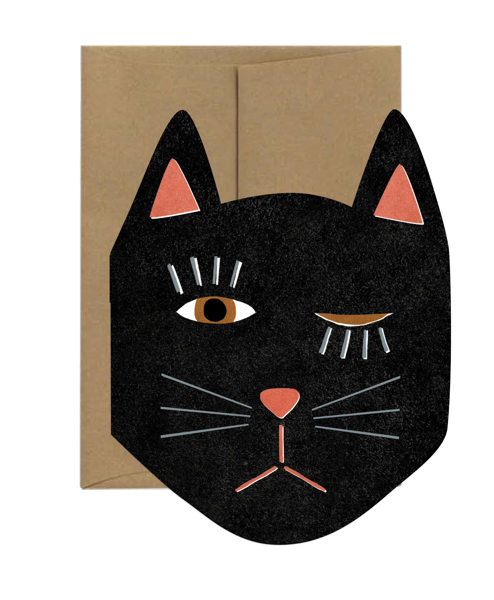 Black Cat Die Cut Card