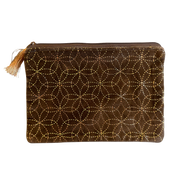 Black with Gold Circles Velvet Pouch