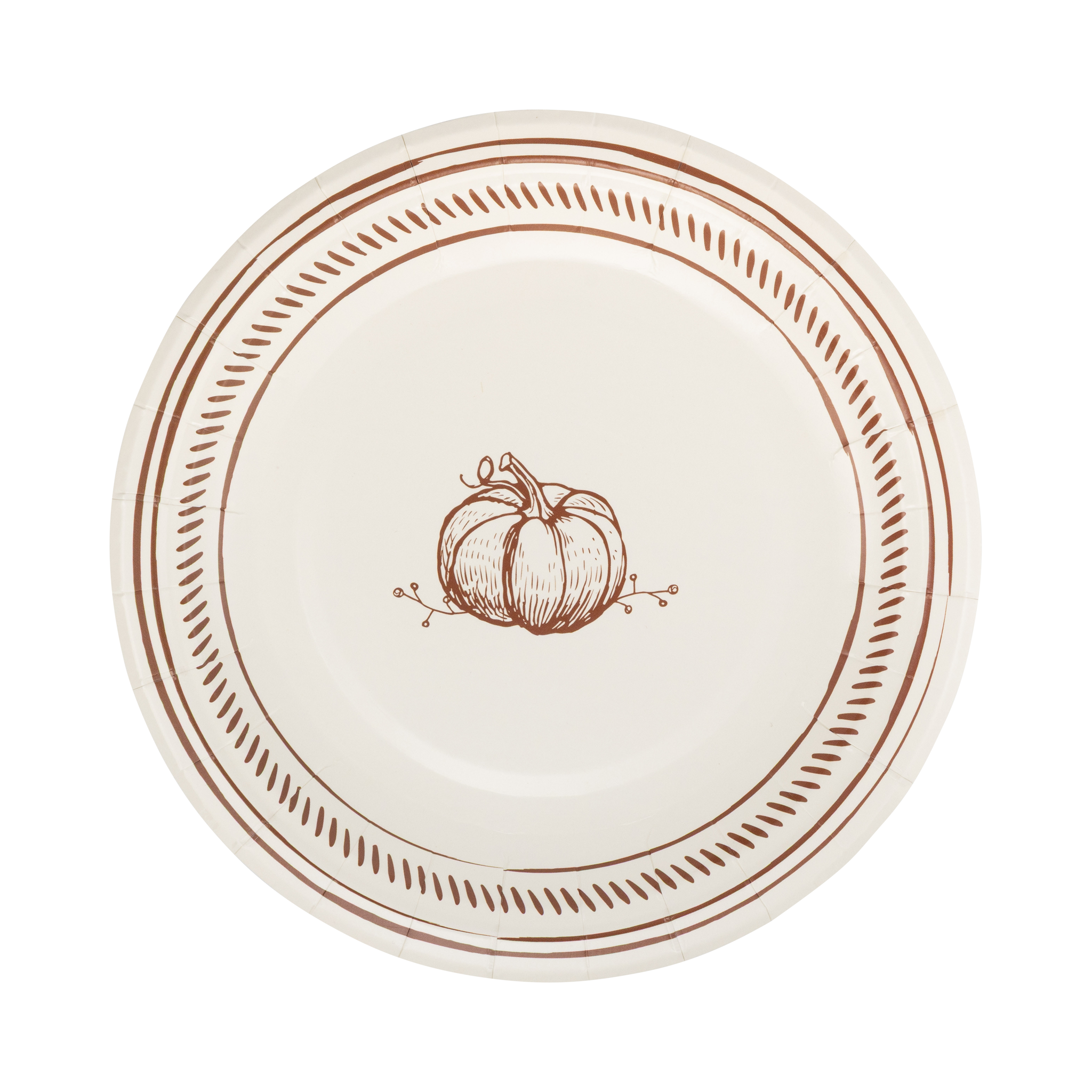 Pumpkin Line Art Paper Plates