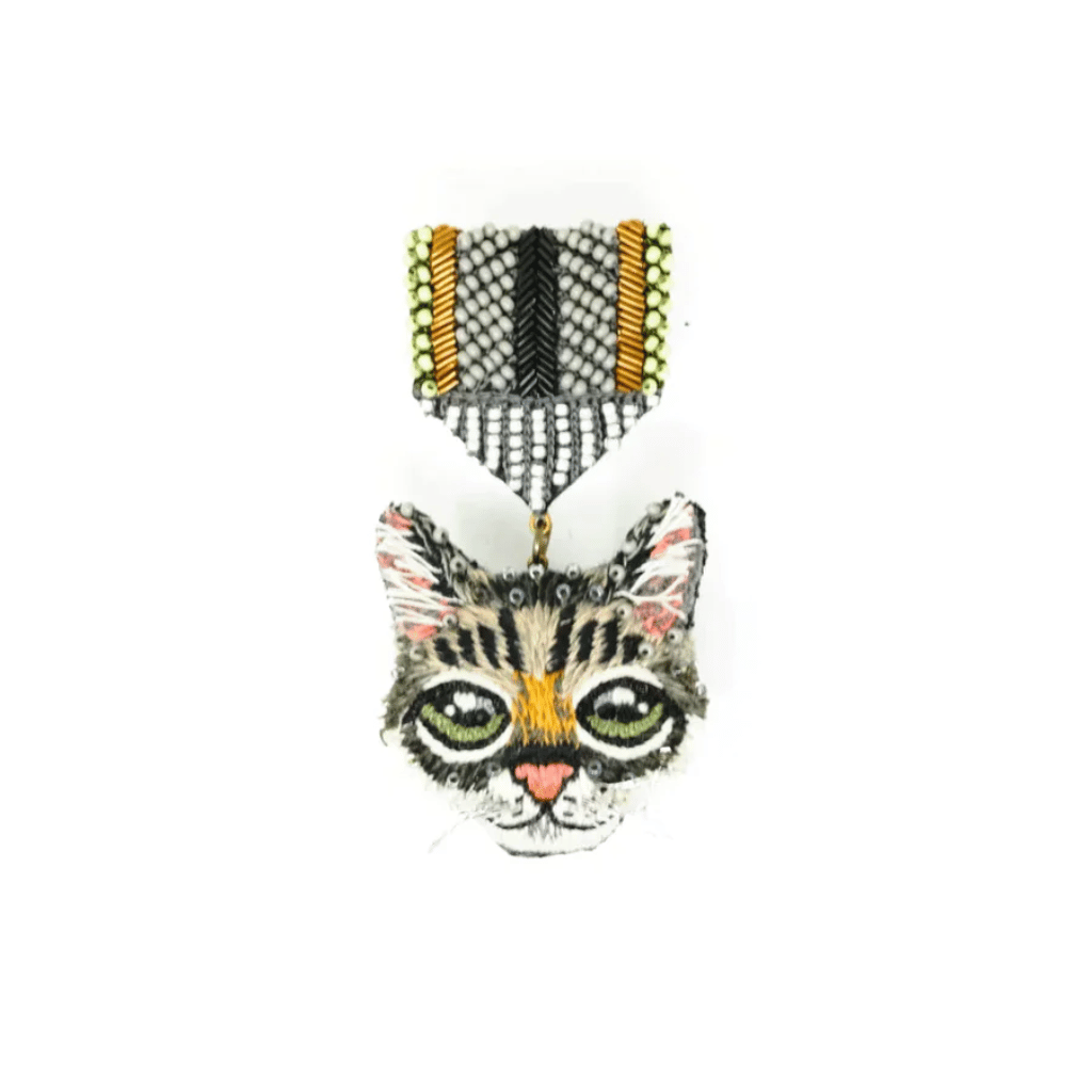Cat Honor Medal Brooch Pin