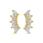 Curved Baguette Stud Earrings