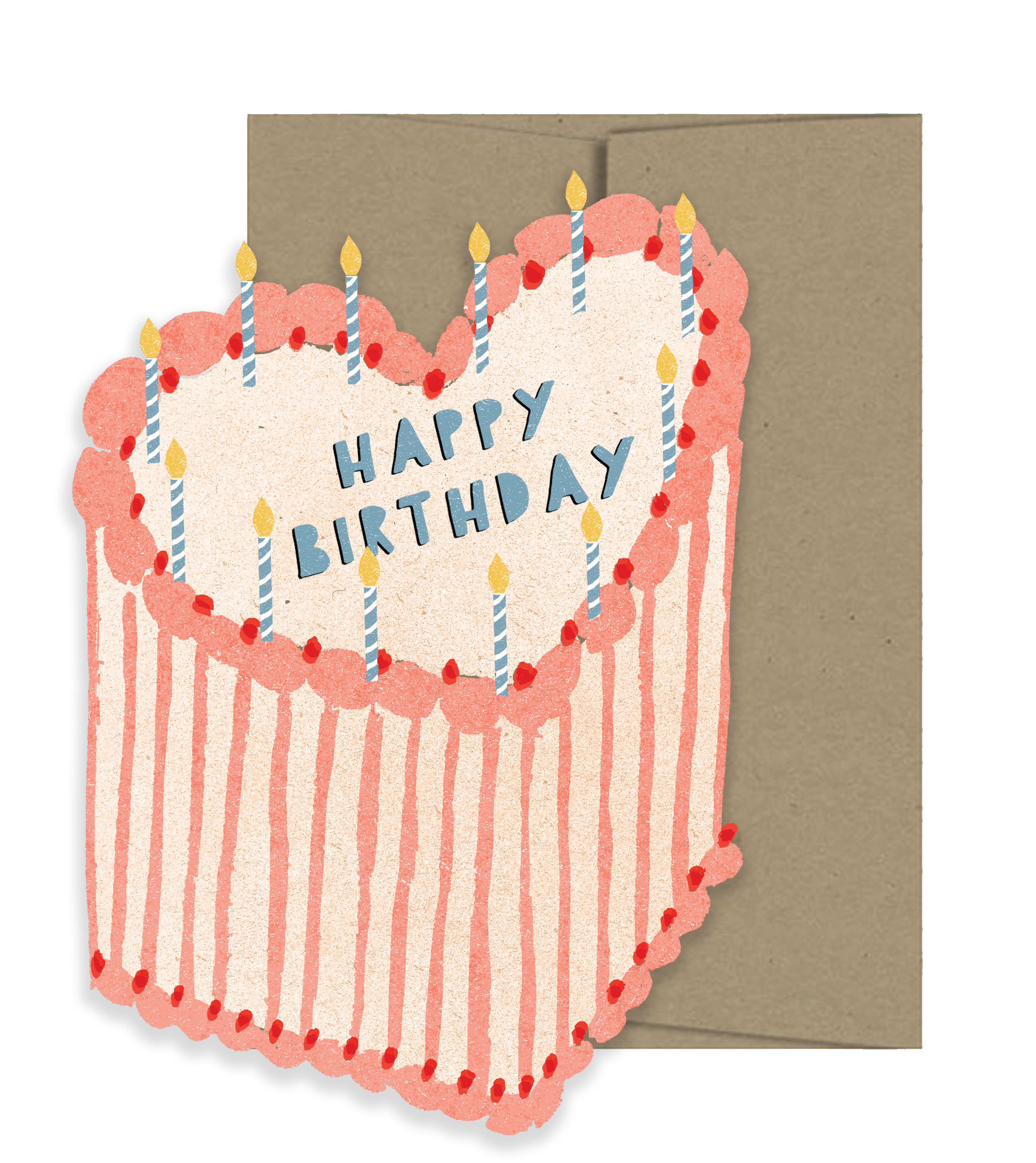 Heart Cake Die Cut Card